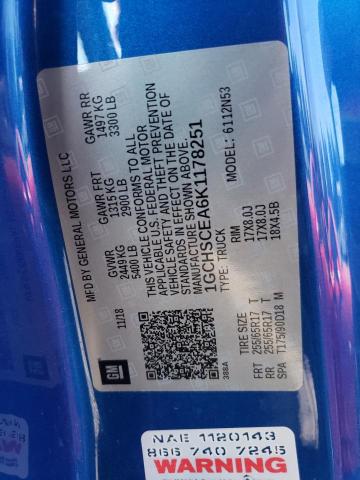 1GCHSCEA6K1178251 - 2019 CHEVROLET COLORADO L BLUE photo 10