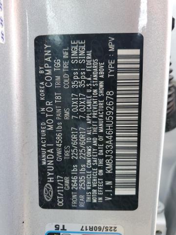 KM8J33A46HU592678 - 2017 HYUNDAI TUCSON LIM SILVER photo 10