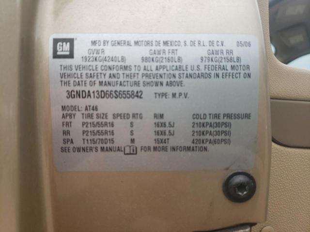 3GNDA13D66S655842 - 2006 CHEVROLET HHR LS TAN photo 10