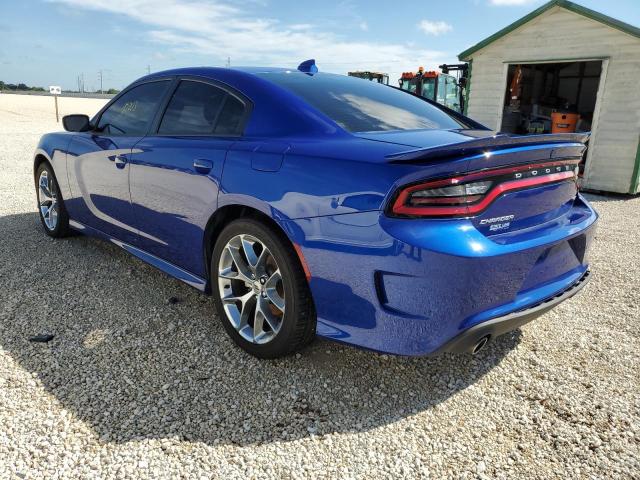 2C3CDXHG8MH625599 - 2021 DODGE CHARGER GT BLUE photo 3