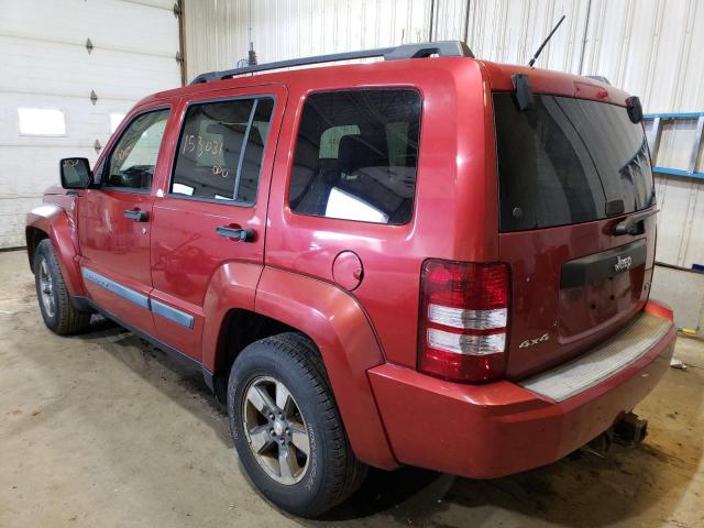 1J8GN28K58W193846 - 2008 JEEP LIBERTY SP RED photo 3