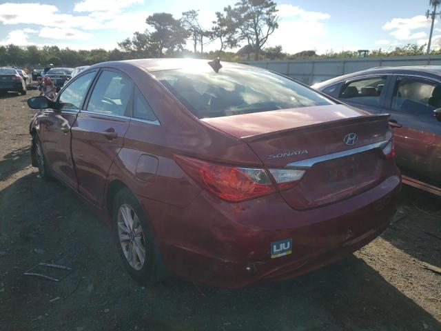 5NPEB4ACXDH690347 - 2013 HYUNDAI SONATA GLS RED photo 3