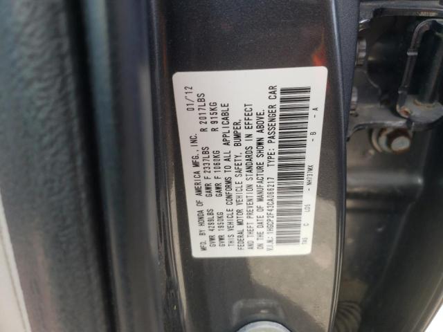 1HGCP2F43CA066217 - 2012 HONDA ACCORD LXP SILVER photo 10