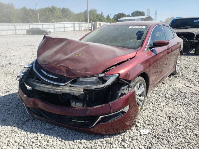 1C3CCCAB5FN723719 - 2015 CHRYSLER 200 LIMITE BURGUNDY photo 2