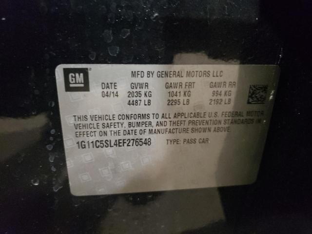 1G11C5SL4EF276548 - 2014 CHEVROLET MALIBU 1LT 黑色 照片 10