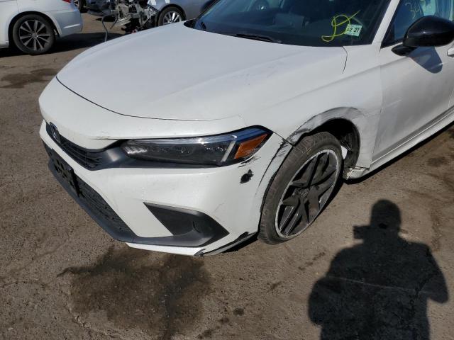 2HGFE2F57NH501353 - 2022 HONDA CIVIC SPOR WHITE photo 9