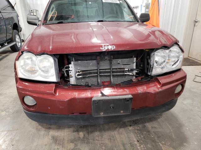 1J8GR48K47C605206 - 2007 JEEP GRAND CHER BURGUNDY photo 10