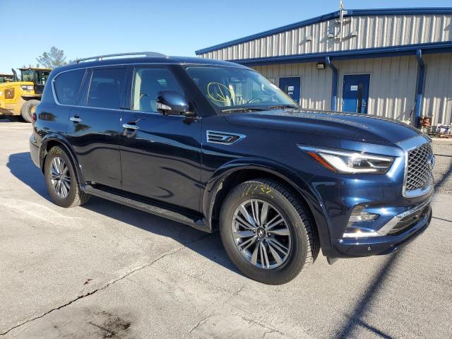 JN8AZ2AFXM9719867 - 2021 INFINITI QX80 LUXE BLUE photo 4