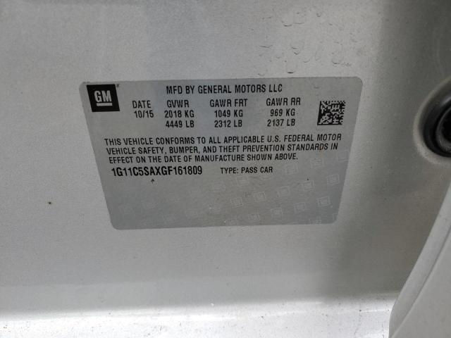 1G11C5SAXGF161809 - 2016 CHEVROLET MALIBU LIM 银色 照片 10