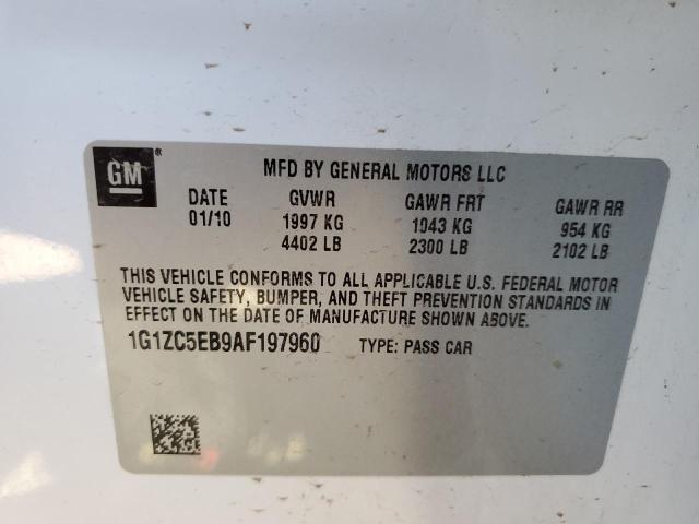 1G1ZC5EB9AF197960 - 2010 CHEVROLET MALIBU 1LT 白色 照片 10