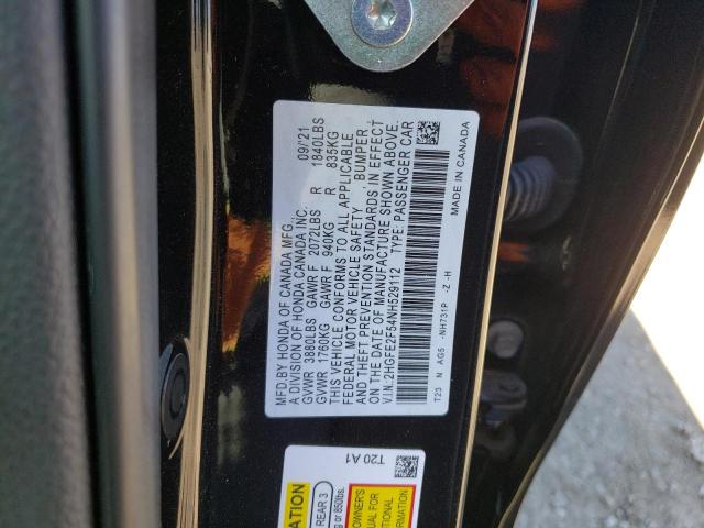 2HGFE2F54NH529112 - 2022 HONDA CIVIC SPOR BLACK photo 10