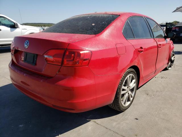 3VW2K7AJXEM364060 - 2014 VOLKSWAGEN JETTA BASE RED photo 4