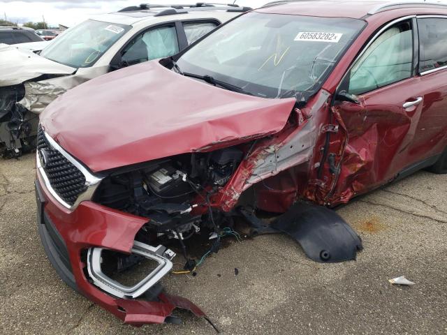 5XYPGDA5XHG212812 - 2017 KIA SORENTO LX RED photo 9