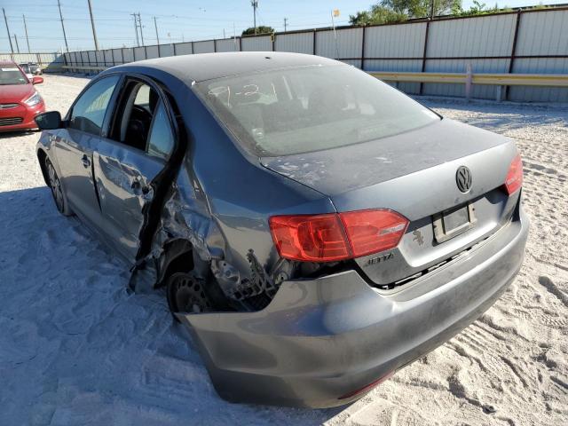 3VW2K7AJ8EM254396 - 2014 VOLKSWAGEN JETTA BASE 灰色 照片 3