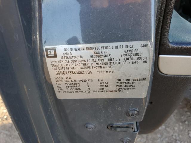 3GNCA13B89S627734 - 2009 CHEVROLET HHR LS 灰色 照片 10