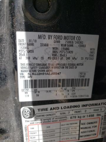 5LMJJ2H51AEJ05947 - 2010 LINCOLN NAVIGATOR BLACK photo 10