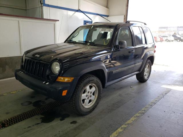 1J4GL48K37W521301 - 2007 JEEP LIBERTY SP BLACK photo 2