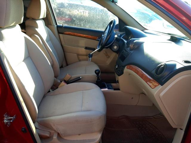 KL1TD66E79B613023 - 2009 CHEVROLET AVEO LS 红色 照片 5