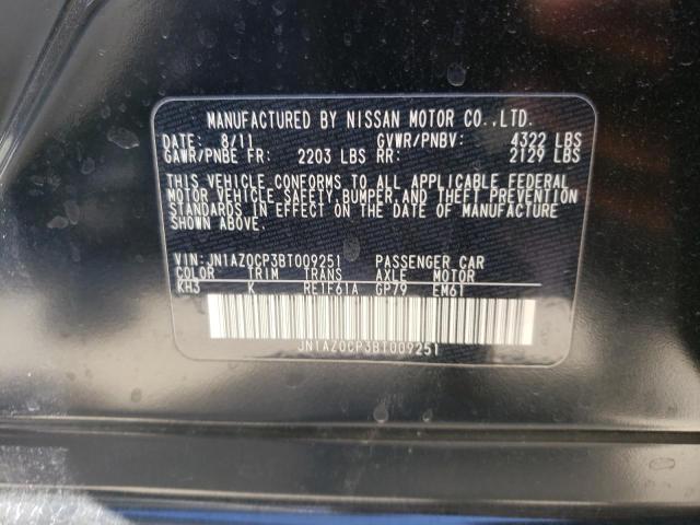 JN1AZ0CP3BT009251 - 2011 NISSAN LEAF SV BLACK photo 10