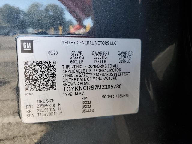 1GYKNCRS7MZ105730 - 2021 CADILLAC XT5 PREMIU CHARCOAL photo 10