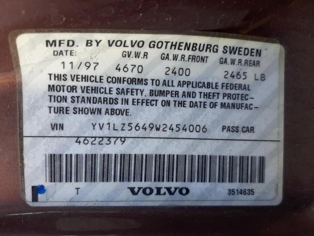 YV1LZ5649W2454006 - 1998 VOLVO V70 XC BROWN photo 10