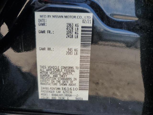 1N4BL4DV5MN361610 - 2021 NISSAN ALTIMA SV CHARCOAL photo 10