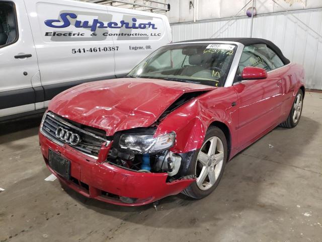 WAUDT48H64K026166 - 2004 AUDI A4 QUATTRO RED photo 2