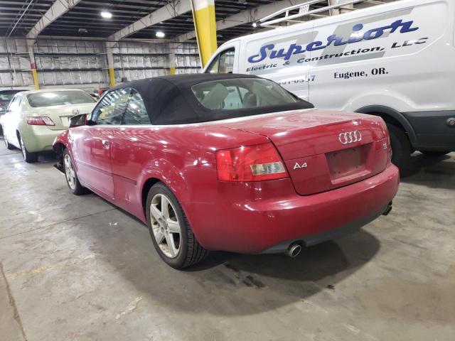 WAUDT48H64K026166 - 2004 AUDI A4 QUATTRO RED photo 3