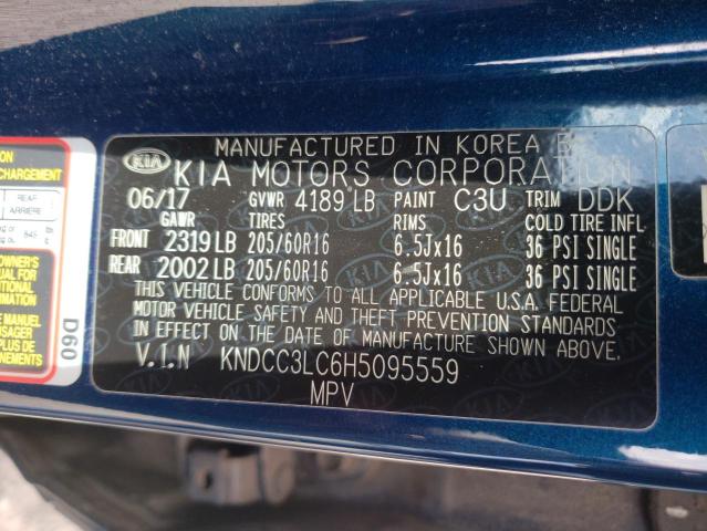 KNDCC3LC6H5095559 - 2017 KIA NIRO EX BLUE photo 10