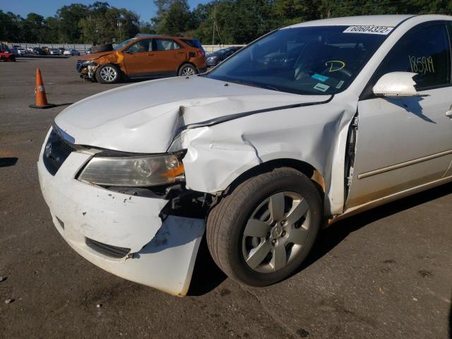 5NPET46C38H380925 - 2008 HYUNDAI SONATA WHITE photo 9