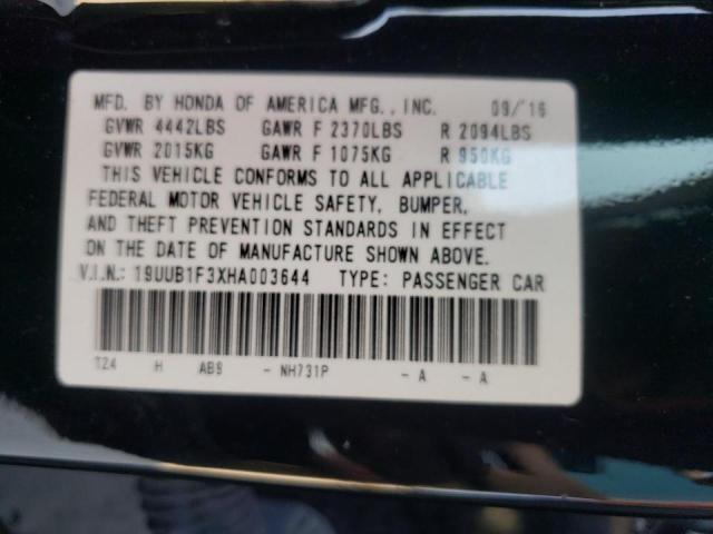 19UUB1F3XHA003644 - 2017 ACURA TLX Schwarz Foto 10