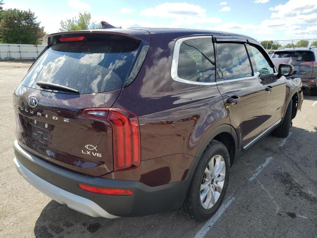 5XYP24HC3LG073568 - 2020 KIA TELLURIDE BURGUNDY photo 4