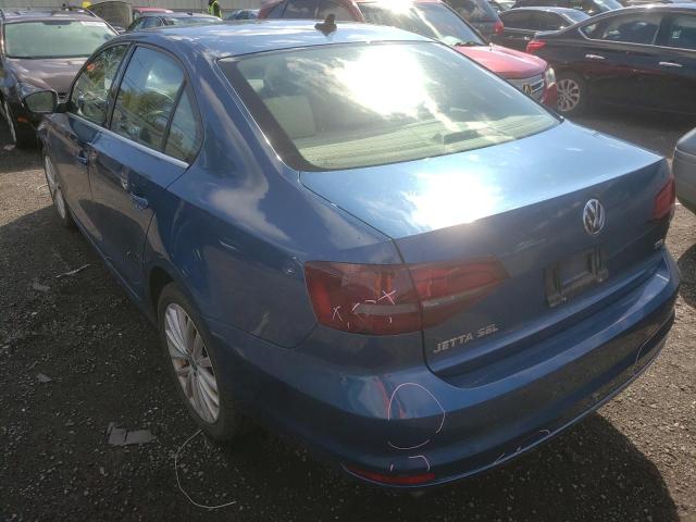 3VWL17AJ6GM337416 - 2016 VOLKSWAGEN JETTA SEL BLUE photo 3