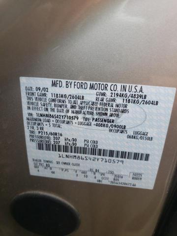 1LNHM86S42Y710579 - 2002 LINCOLN LS 金色 照片 10