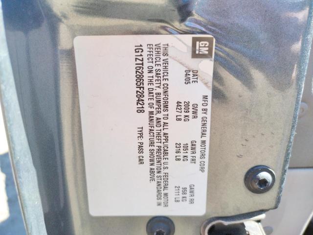 1G1ZT62865F284218 - 2005 CHEVROLET MALIBU MAX GRAY photo 10