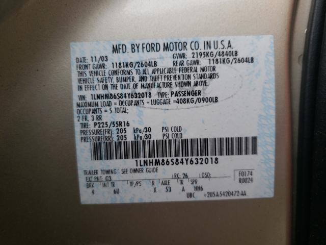 1LNHM86S84Y632018 - 2004 LINCOLN LS  照片 10