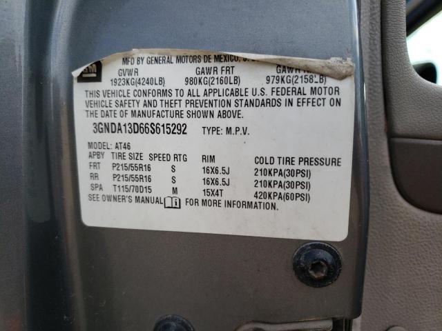 3GNDA13D66S615292 - 2006 CHEVROLET HHR LS 灰色 照片 10