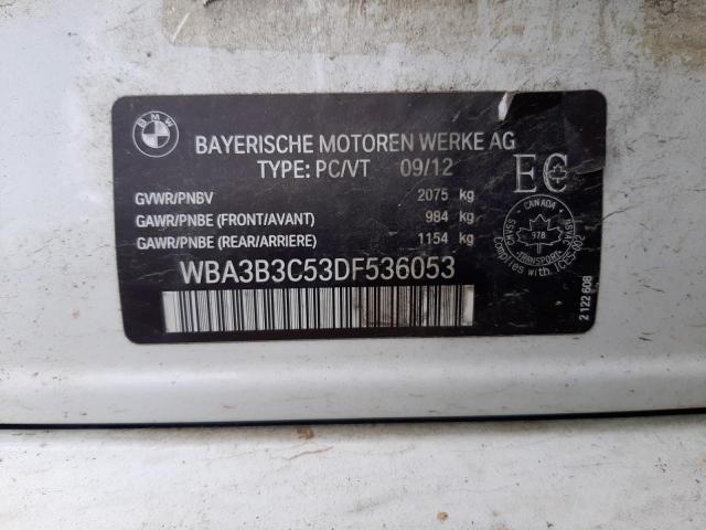 WBA3B3C53DF536053 - 2013 BMW 328 WHITE photo 10