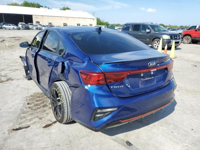 3KPF34AD5ME326027 - 2021 KIA FORTE GT L BLUE photo 3