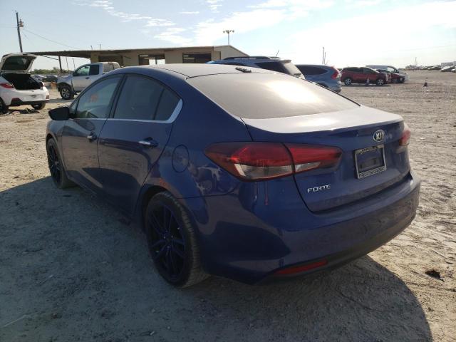 3KPFL4A8XHE110683 - 2017 KIA FORTE EX BLUE photo 3