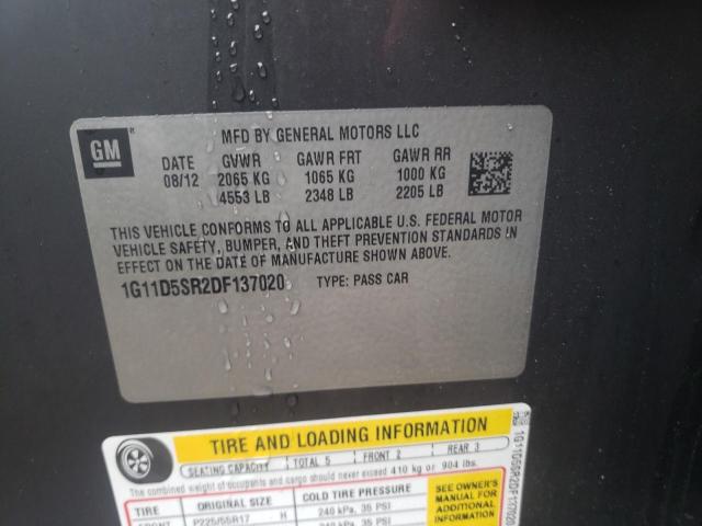 1G11D5SR2DF137020 - 2013 CHEVROLET MALIBU 1LT 蓝色 照片 10