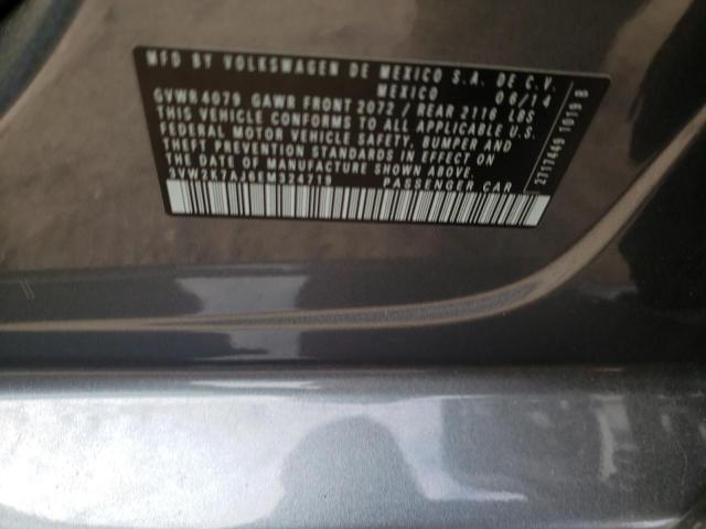 3VW2K7AJ6EM324719 - 2014 VOLKSWAGEN JETTA BASE 石墨色 照片 10