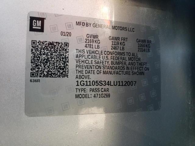 1G1105S34LU112007 - 2020 CHEVROLET IMPALA PRE 银色 照片 10