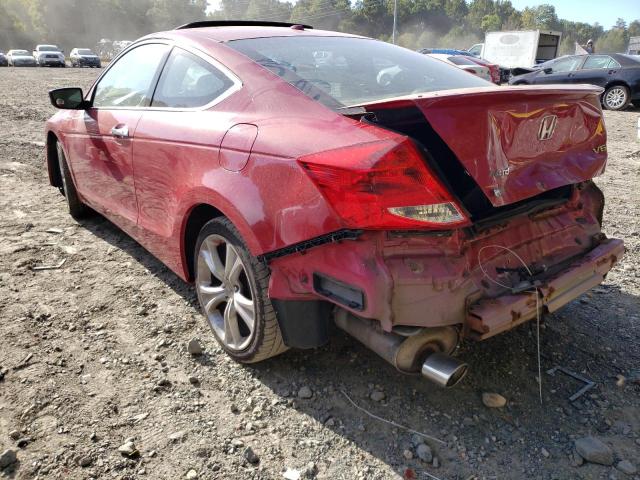 1HGCS2B85BA000161 - 2011 HONDA ACCORD EXL RED photo 3