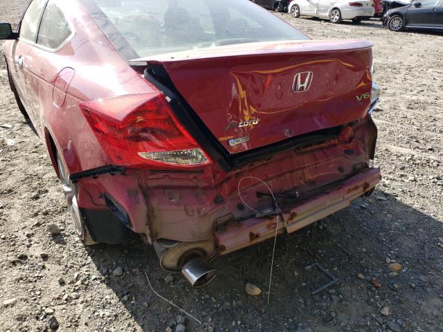 1HGCS2B85BA000161 - 2011 HONDA ACCORD EXL RED photo 9