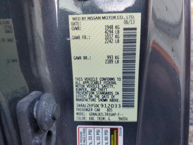 1N4AL2EP5DC912033 - 2013 NISSAN ALTIMA S GRAY photo 10