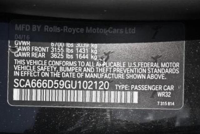 SCA666D59GU102120 - 2016 ROLLS-ROYCE DAWN BLACK photo 10