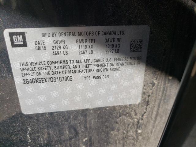 2G4GK5EX7G9107005 - 2016 BUICK REGAL BLACK photo 10