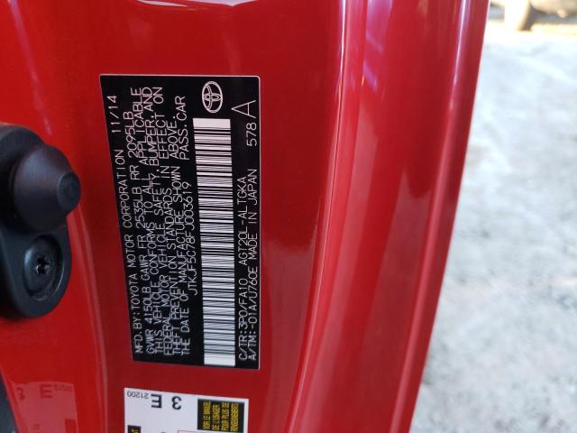 JTKJF5C78FJ003619 - 2015 TOYOTA SCION TC RED photo 10