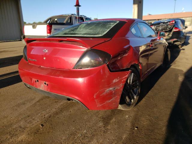 KMHHM66DX8U****** - 2008 HYUNDAI TIBURON GS RED photo 4